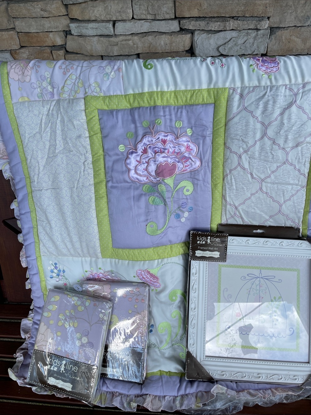 New Lavender and Green Floral baby’s room lot